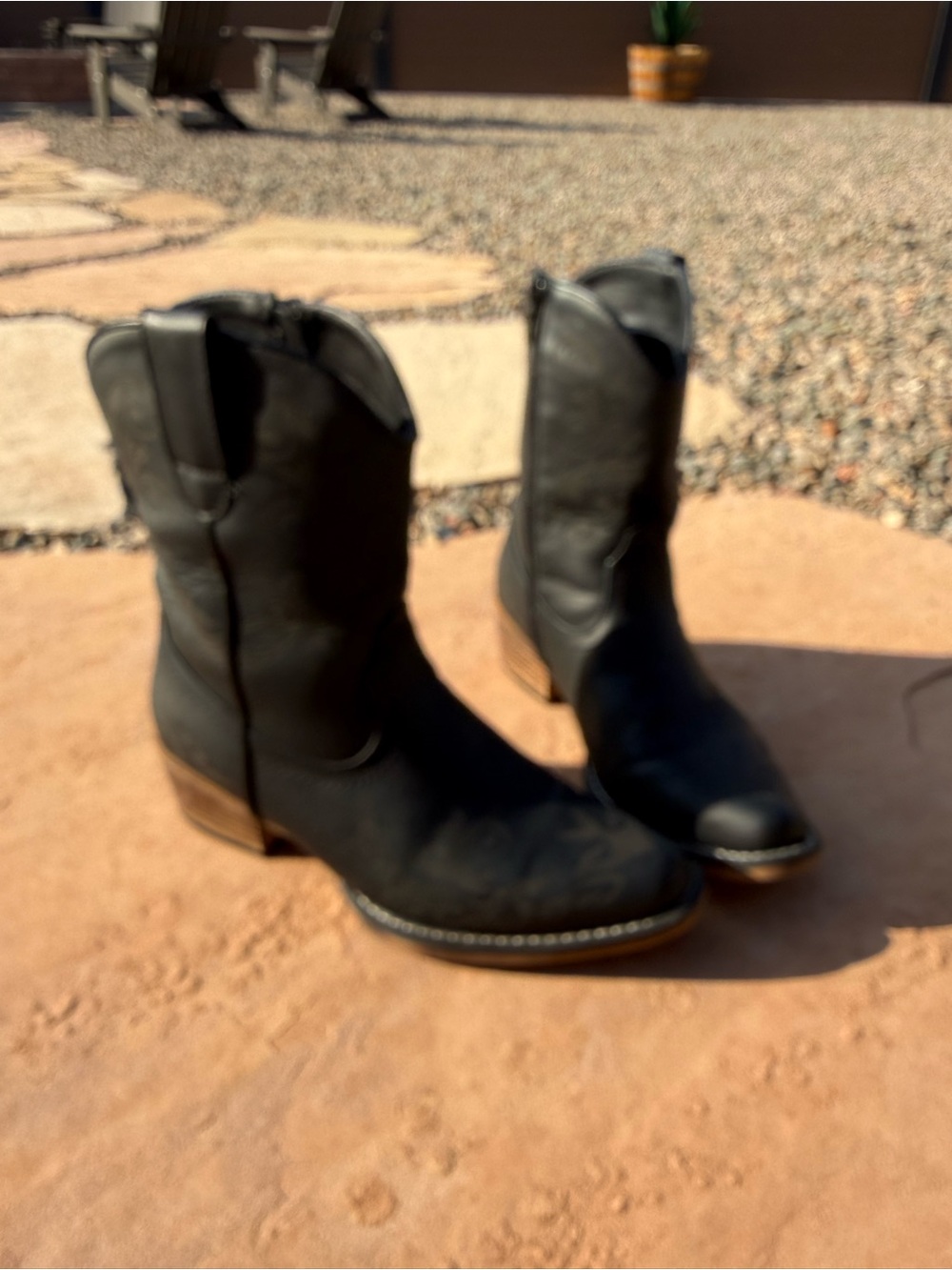 Dream Pairs Black Western Moto Ankle Boots